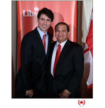Eximcan Canada CEO, Mr. Mike Mehta with Honorable The Prime Minister of Canada, Justin Trudeau